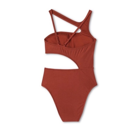 FeNoel x Target Bronze Asymmetrical Metallic Cut Out High Leg One Piece Swimsuit - Picture 5 of 5